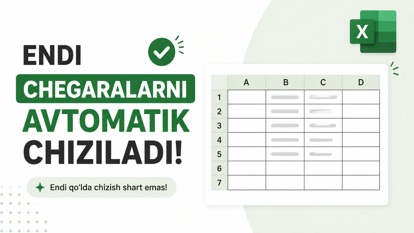 Endi chegaralarni avtomatik chiziladi!