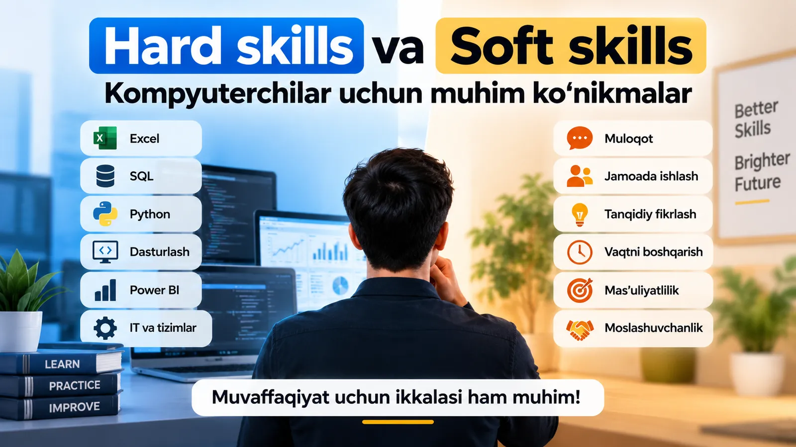 Hard skills va soft skills: kompyuterchilar uchun qaysi ko‘nikmalar muhim?