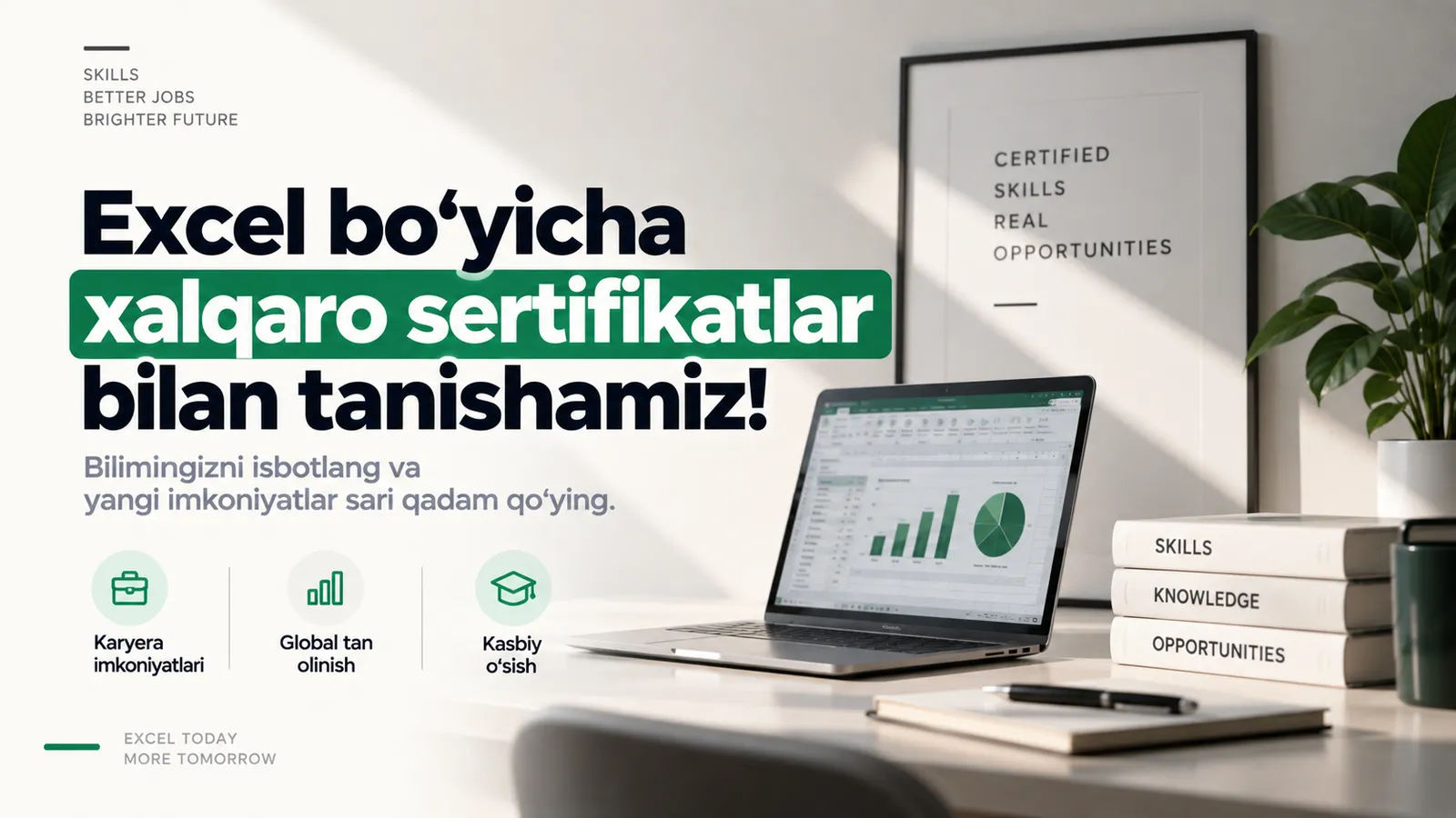 Excel bilimingizni sertifikat bilan isbotlash: qanday imkoniyatlar ochiladi?